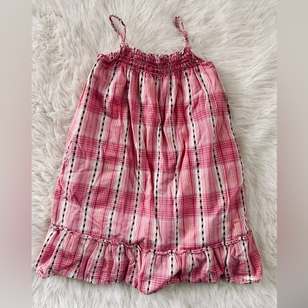 Baby GAP tank dress tunic pink plaid bohemian boho chic - Girls Size 5T